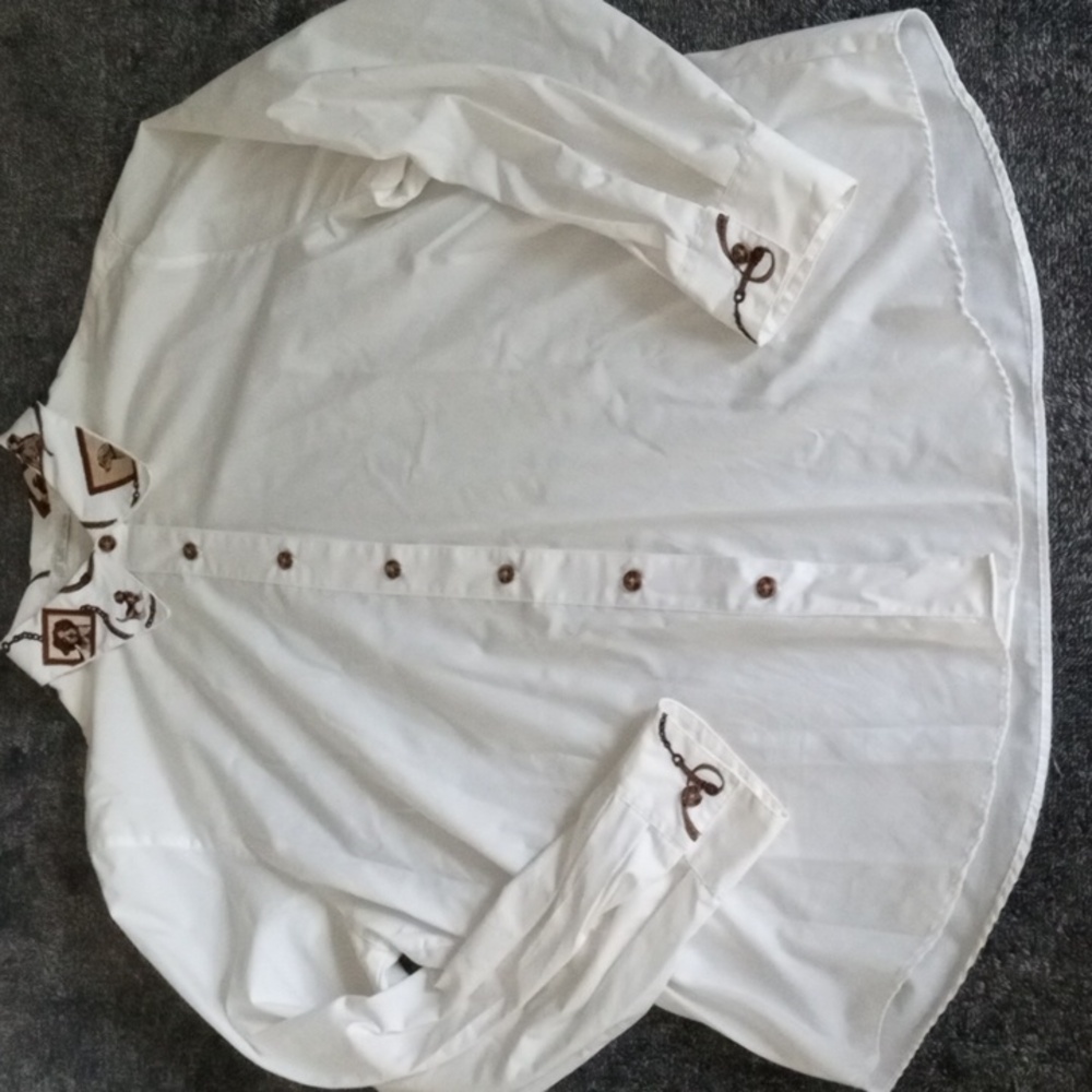 Vintage Foxcroft hunting dog embroidered button down shirt